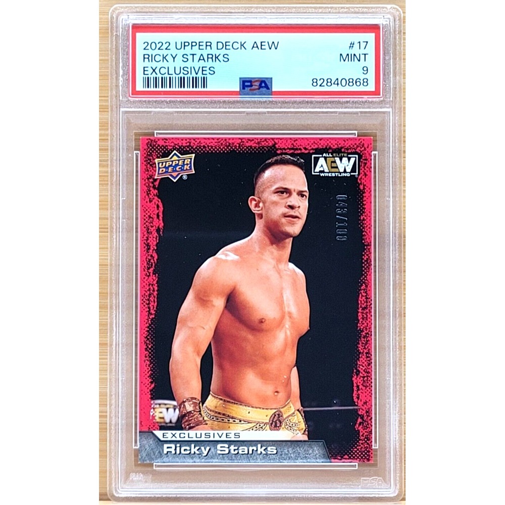 2022 UPPER DECK AEW RICKY‎ STARKS EXCLUSIVES #D/100  PSA 9 MINT Ricky Saints WWE